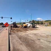 Construction work at the Rock Creek Parkway and McCaslin Boulevard intersection