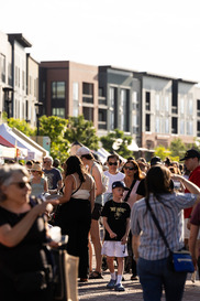 A crowd gathers in Downtown Superior for the Superior Summer Market