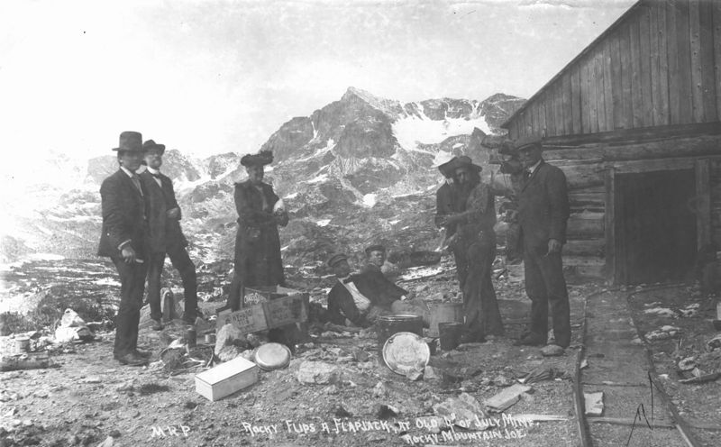 Rocky flips a pancake at old Fourth of July Mine.