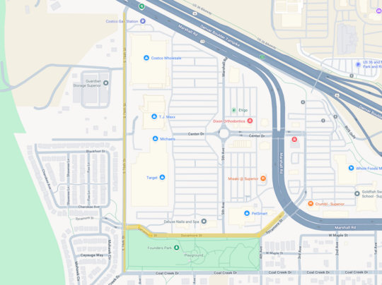 Map highlighting the targeted areas for the upcoming roadwork.