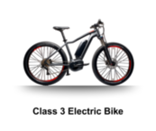 Class 3 e-bike with black paint and a black battery mounted to the frame