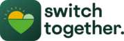 Switch Together logo featuring a heart with a sun and a hill. 