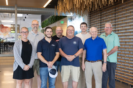 veterans posing for a group photo after their meetup at the SCC