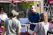 Person talking about composting at an Every Scap Matters Experiece event