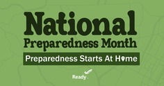 National Preparedness Month 2025 graphic on green background