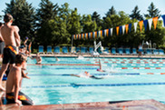 People swim laps in Superior's North Pool