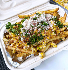 Loaded fries cooked to perfection. 
