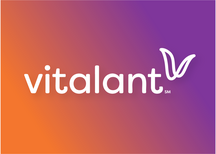 vitalant blood drive logo on top of an orange/purple gradient background