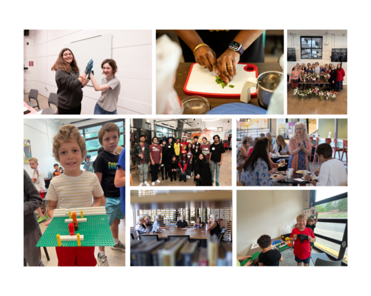 collage of photos of people participating in various programs at the community center
