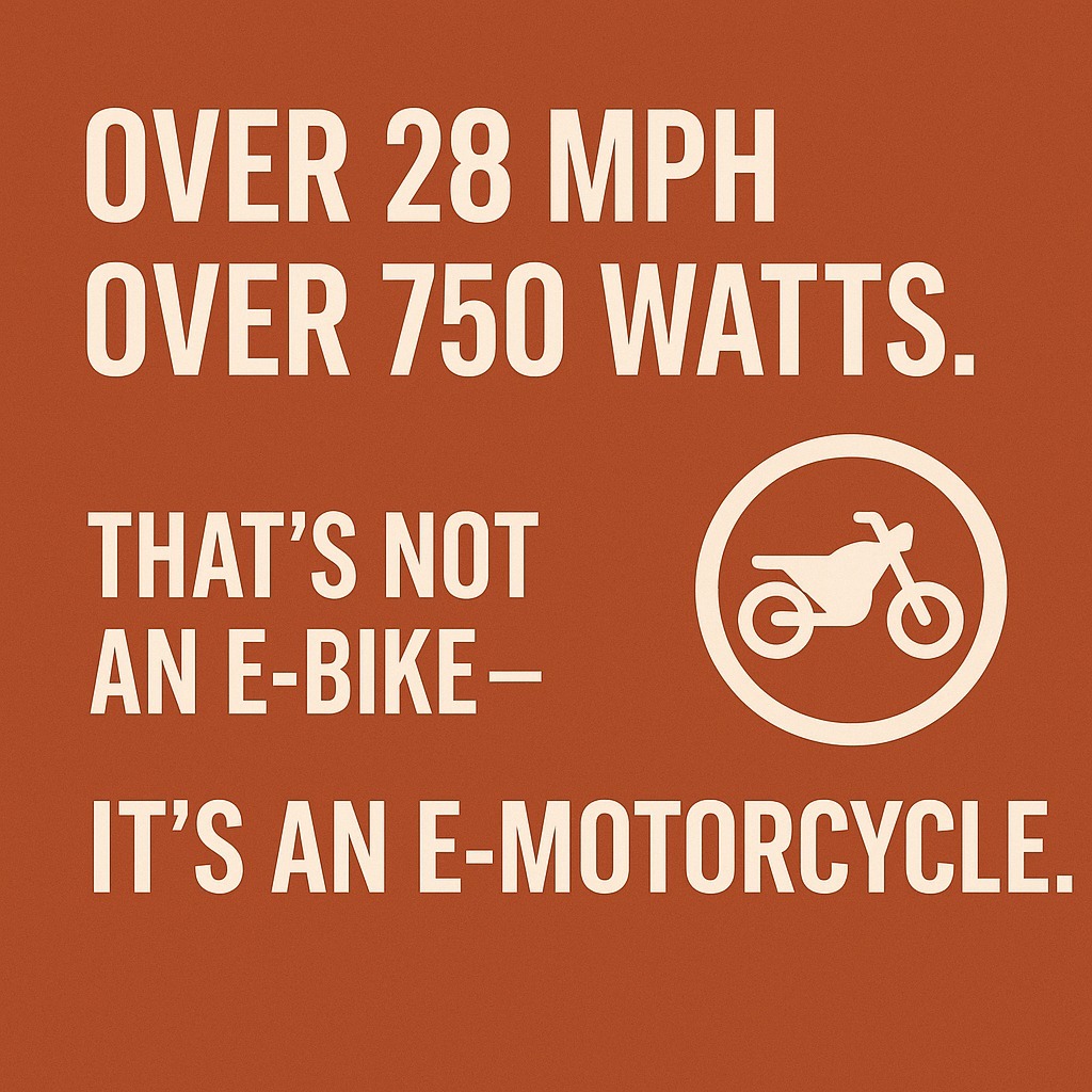 E-bike versus e-motorcycle graphic on orange background