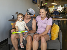 Family hanging out at Pat's Tap.
