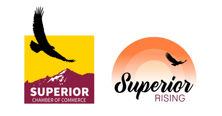 Superior Chamber of Commerce and Superior Rising logos