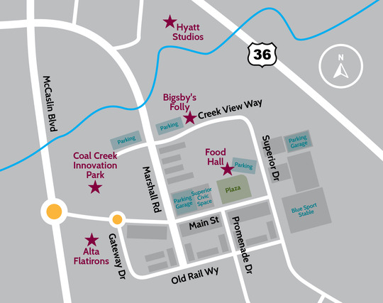 Updated Downtown Superior Development Map.