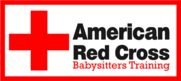 Red and black American Red Cross Babysitter Training logo