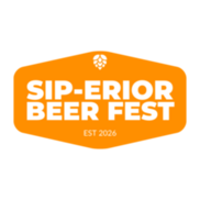 Orange and white Sip-erior Beer Fest logo