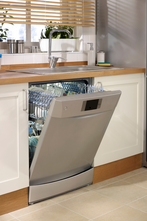 Dishwasher with the door slightly open