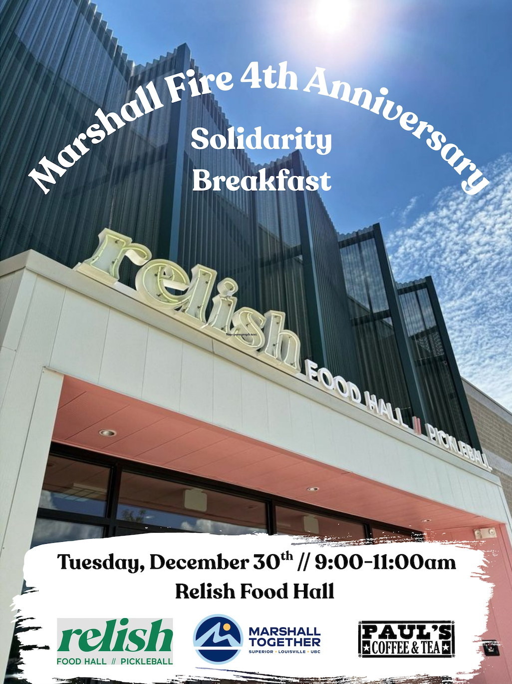 Marshall Fire Solidarity Breakfast flier