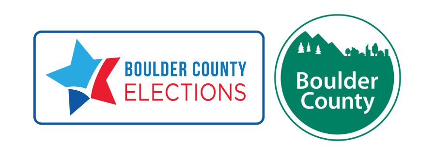 Boulder County Elections logo on the left and Boulder County logo on the right