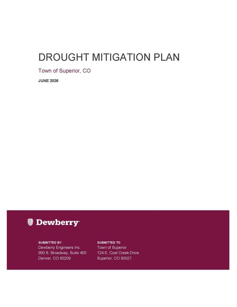 Drought mitigation cover page.