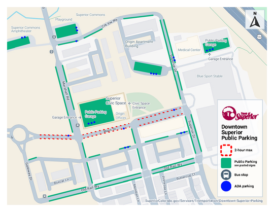 Downtown Superior Public Parking map