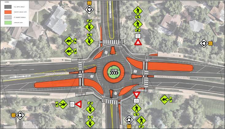 Map illustrating the Coal Creek Drive roundabout.