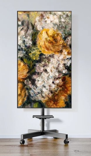 A TV screen with art displayed on it