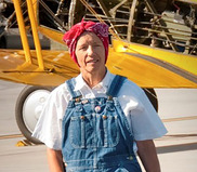 Gail Beaton dressed at Colorado's Rosei the Riveter