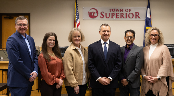 Superior Town Council group photo in council chambers