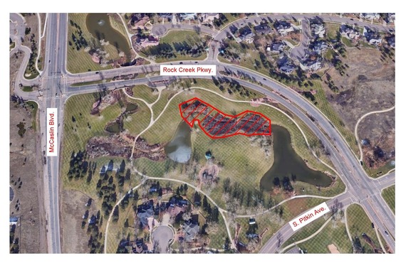 Map depicting stream restoration project at Purple Park in Superior