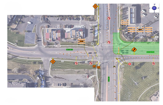 Map showing new traffic pattern.
