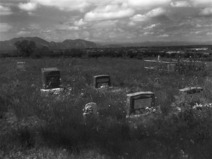Black and white image of the Historic Superior Cemetery