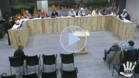 Town Council at Dais with Play Button
