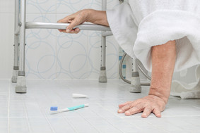 Older woman fell in the bathroom