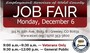 A graphic advertising a job fair Monday, December 6