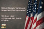 American flag with text that reads "Weld County Veterans Services: Did you know? We can help Veterans get their DD-214."