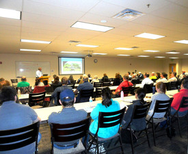 Members of the public taking the weather spotter training class