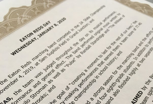 A picture of a past board proclamation.