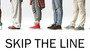 People's feet. Text reads: "Skip the line."
