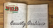 A record book. Text reads: "County archives."