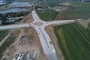 An aerial view of the roundabout taken in early September