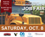 A school bus. Text reads: "Weld County Transportation Job Fair Saturday, Oct. 8."