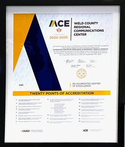 The plaque from the International Academies of Emergency Dispatch. 