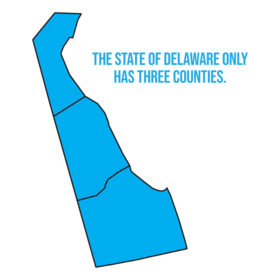 The state of Delaware only has three counties.
