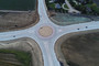 An aerial view of the roundabout at 35th Ave. and O St. 