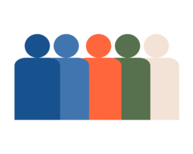 Five figures representing people.