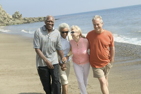 Older people on beach