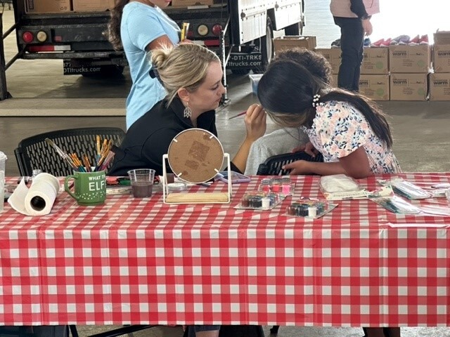 face painter with kids