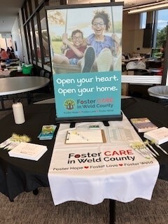 Weld County DHS foster care booth at the Balloon Build
