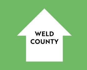 A house with the words "Weld County" written in it. 