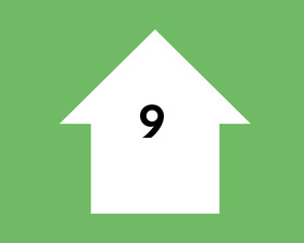 A house with the number nine written in it.